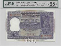 100 Rs H. V. R. Iyengar PMG 58 EPQ Pick# 44 AA/68 629985 Ind Paper Money