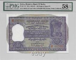 100 Rs P. C. Bhattacharya PMG 58 EPQ Pick# 45 AB/94 247423