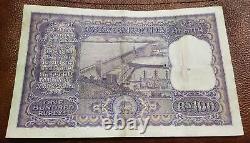 100 Rupee Pc Bhattacharya Dam Big Fafda Extra Fine Condition Strong Paper Note