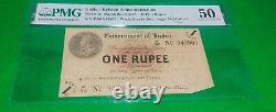1917-30 British India 1 Rupee Pmg 50 Aunc Macwater 1917 Rare Note
