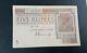 1917-30 British India 5 Rupee George V H Denning Rare Note