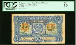 1924 Portuguese India Nova Goa 1 Rupia PCGS Fine 15