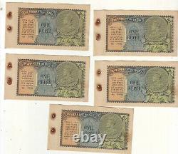 1935 British India Re 1,25 notes booklet, j w kelly + A pcgs graded vignette
