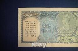 1935 one rupee J. W. Kelly Bank of India-EF