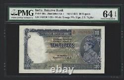 1937 INDIA 10 Rupees, P-19a Taylor, PMG 64 EPQ UNC, Rare Grade For This Type