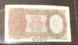 1937 Reserve Bank of India 5 Rupees Banknote P# 18a -George VI-Sign J. B. Taylor