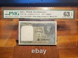 1940 India/British Administration 1 Rupees P-25a PMG 63 EPQ Choice UNC