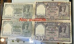1948 Pakistan 5 Rupees British India RBI Overprint Rare