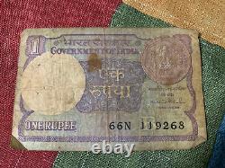 1986 Indian one Rupees Note Antique Collectors! RARE