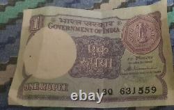 1 Rupees Indian Currency Bank Note Rs 1 circulated old Indian
