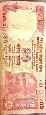 20 rs note with lucky 786 number seriese