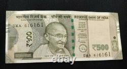 500 Rupees Note Of New Indian Currency With Serial Unique Number 616161