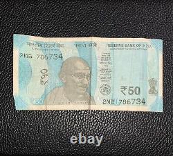 50 Rupees Indian Currency Note in 786 Series
