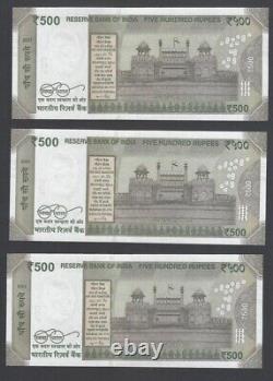 AOP India 500R banknotes 3AH 000001 to 000010 UNC