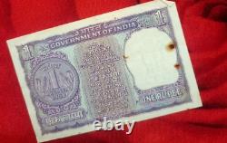 Antique Indian 1 Rupees Bank Note Rs 1 circulated old Indian Currency qty 1