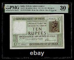 BRITISH INDIA 10 Rs P#6 1917-30 SIGN H. DENNING PMG 30