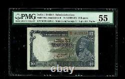 British India 10 Rs, J B Taylor, KGV 1928-35 PICK#16a PMG-55