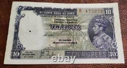 British India 10 Rupee Side Face Jb Taylor Extra Fine+++ Strong Paper Note Super