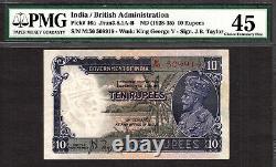 British India 10 Rupees KGV (1928-35) J. B Taylor Pick-16a Extra Fine PMG 45 Rare