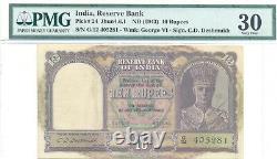 British India 10 Rupees King George VI Pick 24 (1943) PMG 30