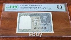 British India 1 Re 1940 King George VI signed C. E. Jones PMG 63- UNC