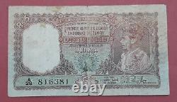 British India 5 Rupee Red Burma Rare Note Vf Condition Strong Paper M2