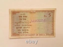 - British India Five 5 Rupees George V 1917 1930 P 4b J. B. Taylor