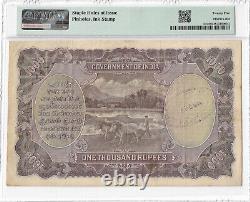 British India KG V, 1000 Rupees, Calcutta, J W kelly, pick # 12c, EX Rare