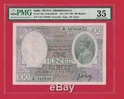 British India King George V 100 Rupees BOMBAY 1928 PICK 10 PMG 35