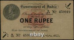 British India, King George V, 1 Rupee Banknote, 1917