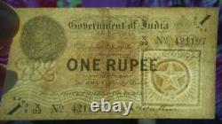 British India King George V Banknote 1 Rupee 1917 KGV P 1 A C McWatters