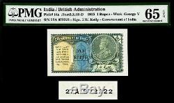 British India One Rupee 1935 Pick-14a GEM UNC PMG 65 EPQ