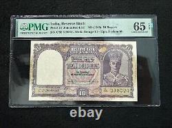 British India, PMG 65 EPQ GEM UNC Rupees 10 Pick #24 C. D. Deshmukh