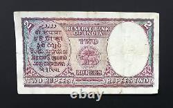 British India Rs 2/- Note KG VI Prefix B Sign CD Deshmukh Vf+ Ww2 Period