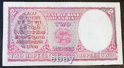 British India Rs 2/- Note KG VI Prefix F Sign CD Deshmukh Unc Ww2 Period