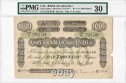 British India Uniface, 1000 Rupees, Bombay, Denning, 1918, pick # A19ac, Rare