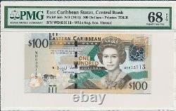 Central Bank East Caribbean States $100 ND(2015) Fancy S/No x33113 PMG 68EPQ