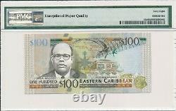 Central Bank East Caribbean States $100 ND(2015) Fancy S/No x33113 PMG 68EPQ