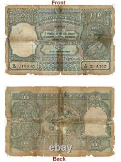 Extreme Rare 100 Rupees British India Kanpur 1944 signed C. D. Deshmukh G5-32 US