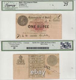 Government of India 1 Rupee 1917 P-1g Legacy 25 Very fine