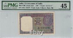 Government of India 1 Rupee Letter B P# 76b PMG45 Lt No. 61