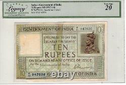Government of India India 10 Rupees (1917-30) p# 6 Legacy 20VF Lt 342 repaired
