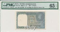 Government of India India 1 Rupee 1940 George VI S/No 422448 PMG 65EPQ