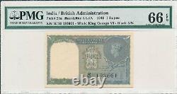Government of India India 1 Rupee 1940 No pin hole PMG 66EPQ