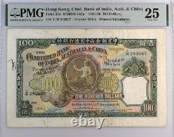 HONG KONG Chartered Bank of India, Aust. & China. 100 Dollars, 1947 P-57c PMG 25