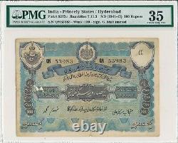 Hyderabad India-Princely States 100 Rupees ND(1941-45) PMG 35