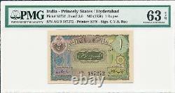 Hyderabad India-Princely States 1 Rupee ND(1950) S/No xx7272 PMG 63EPQ
