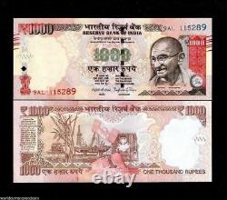 INDIA 1000 1,000 RUPEES x 20 Pcs = 20000 Rupees GANDHI UNC 1/5 Bundle Lot NOTE