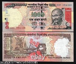 INDIA 1000 1,000 RUPEES x 25 Pcs = 20000 Rupees GANDHI UNC 1/4 Bundle Lot NOTE