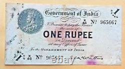 INDIA 1 RUPEE 1917 P1B McWATTER KING GEORGE VERY SCARCE